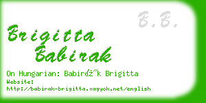 brigitta babirak business card